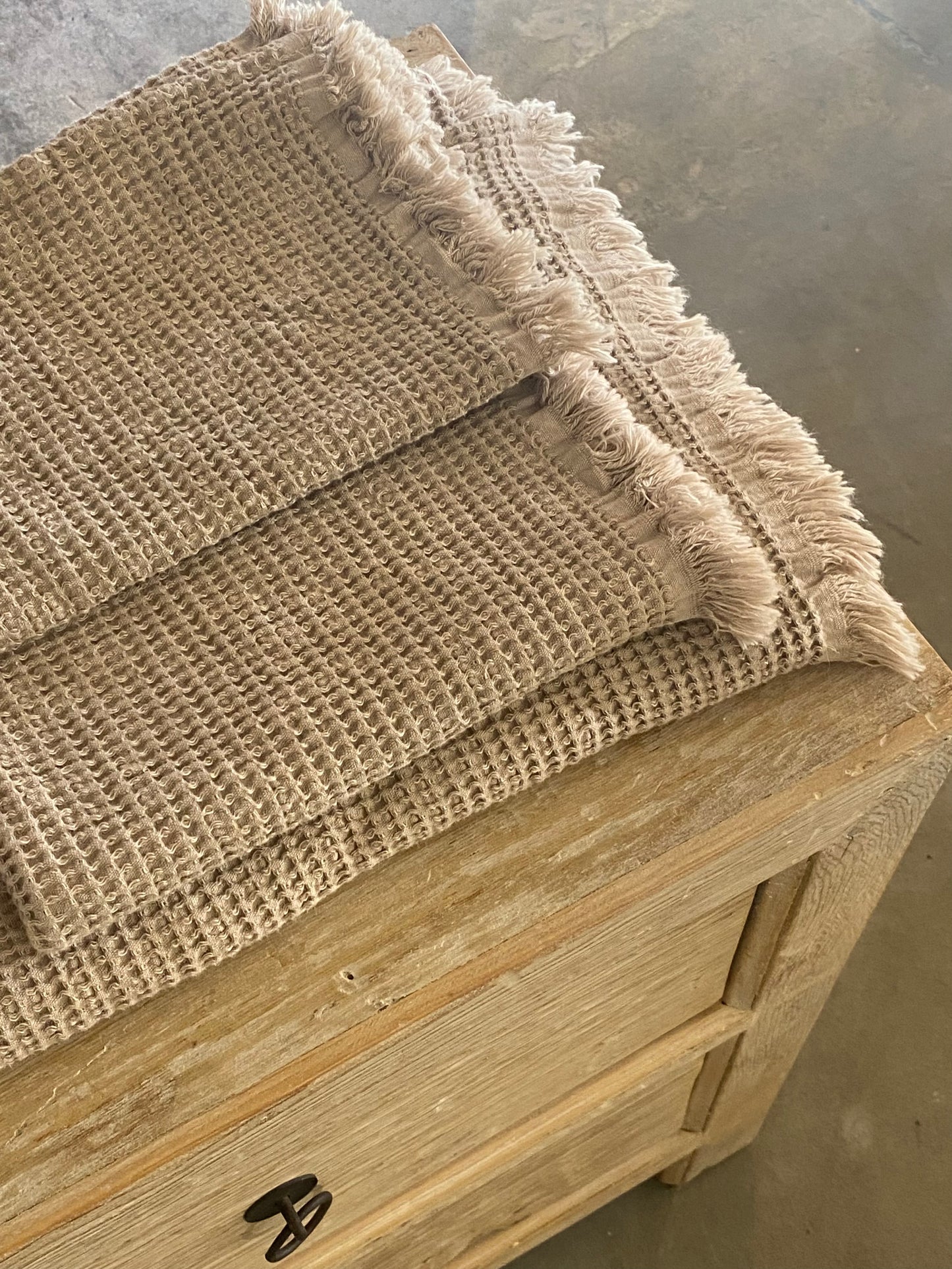 Linge de bain en nid d'abeille Beige