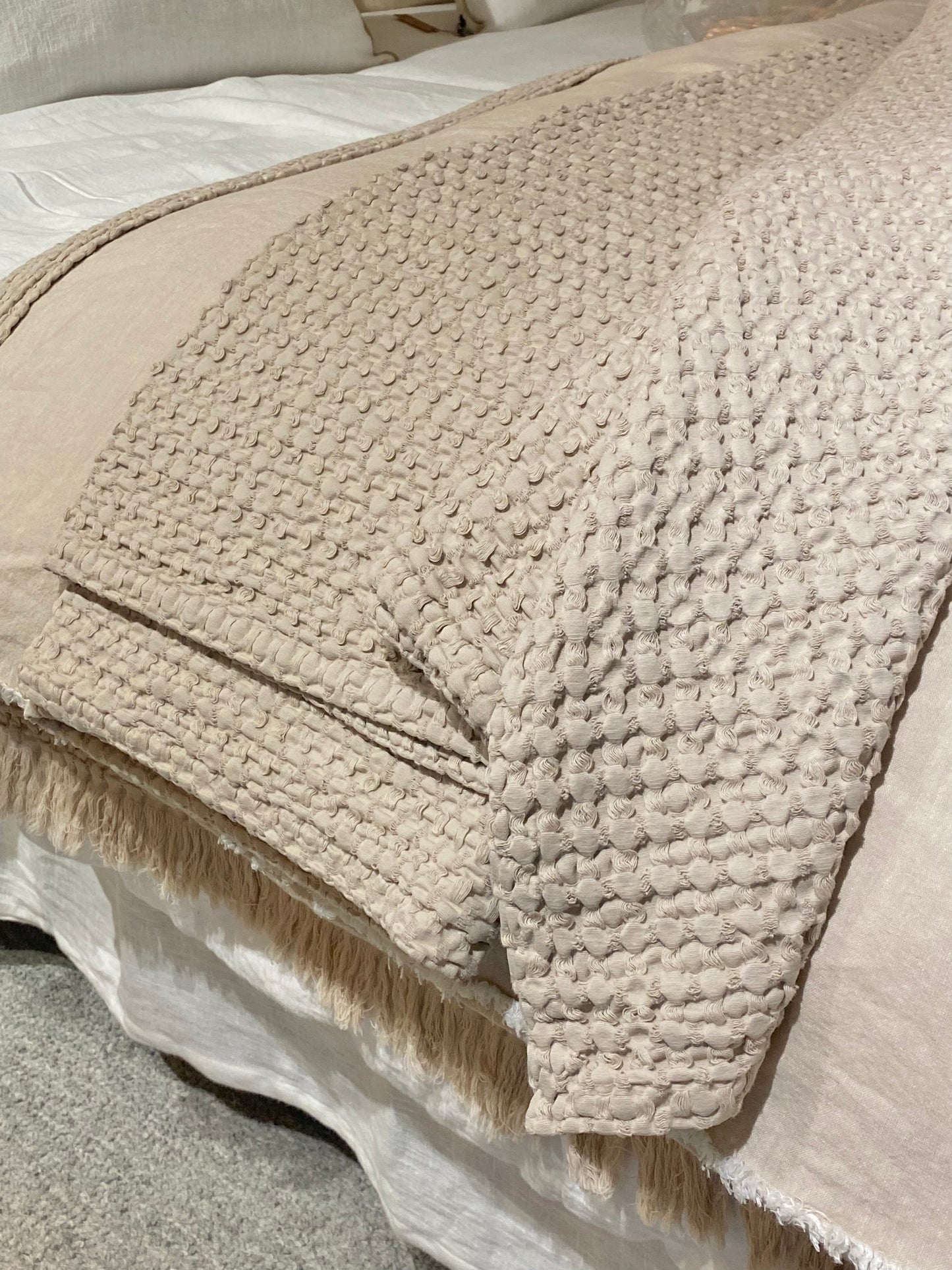 Couvre lit en Nid d’abeille Naturel