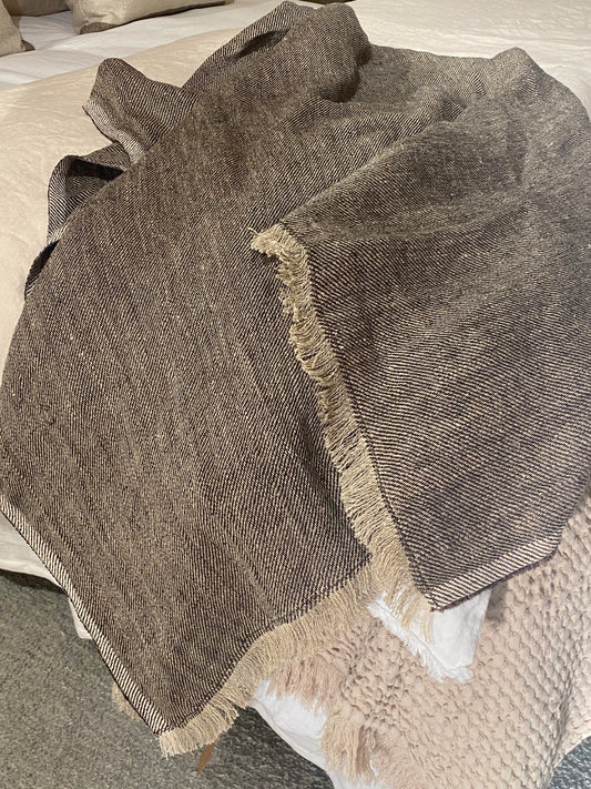 Plaid en lin lavé tissé