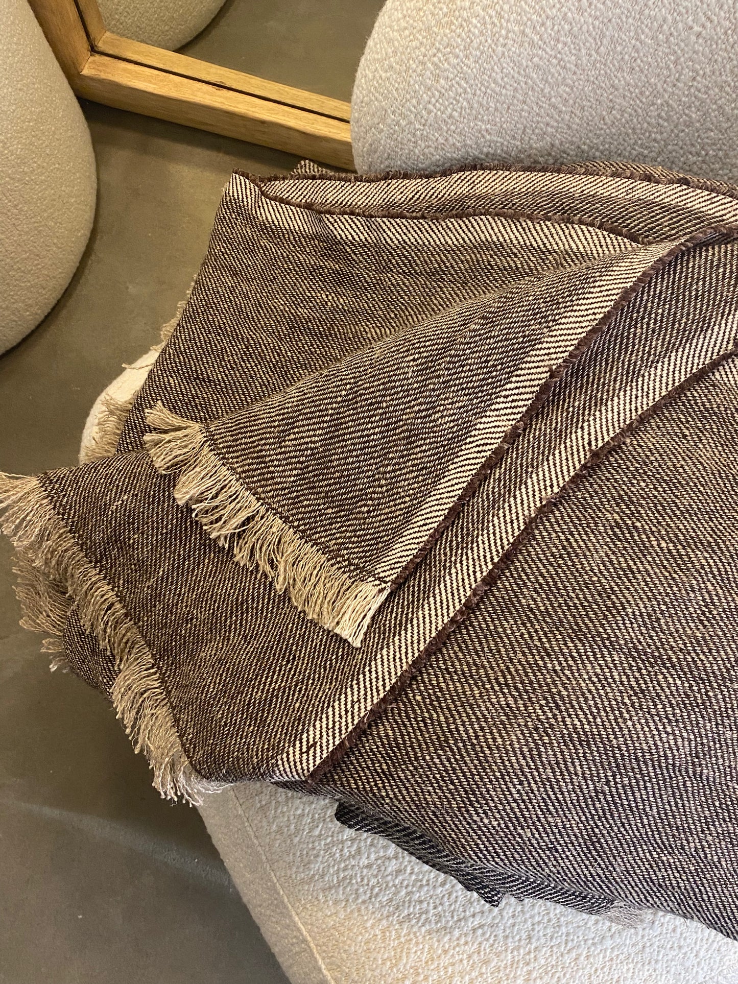 Plaid en lin lavé tissé