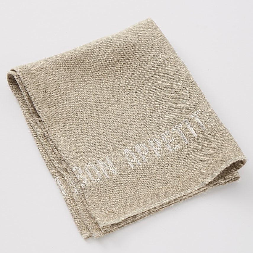 Serviette / Set de table BON APPETIT beige