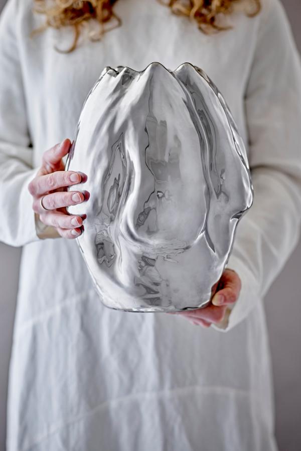 Vase argenté