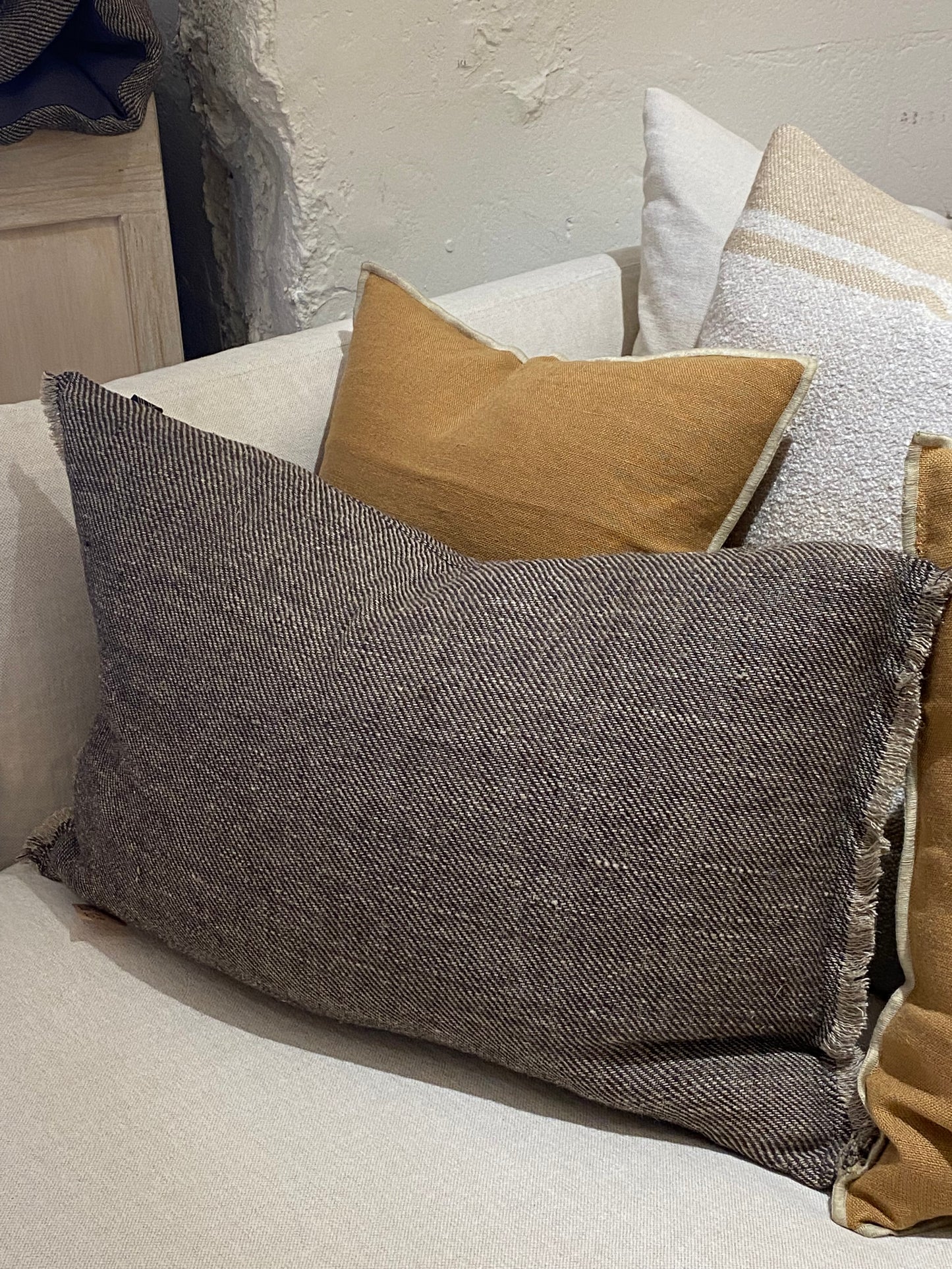 Coussin en Lin lavé tissé