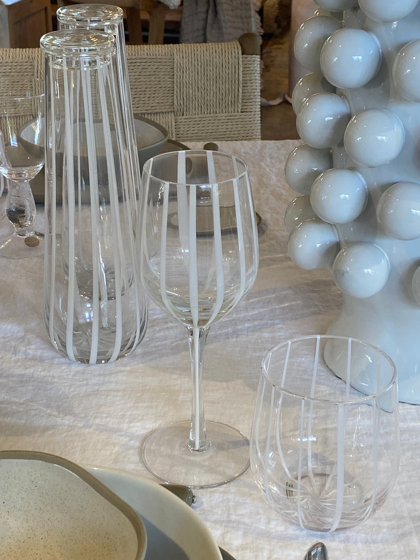 Lot de 4 verres à vin blanc Stripe