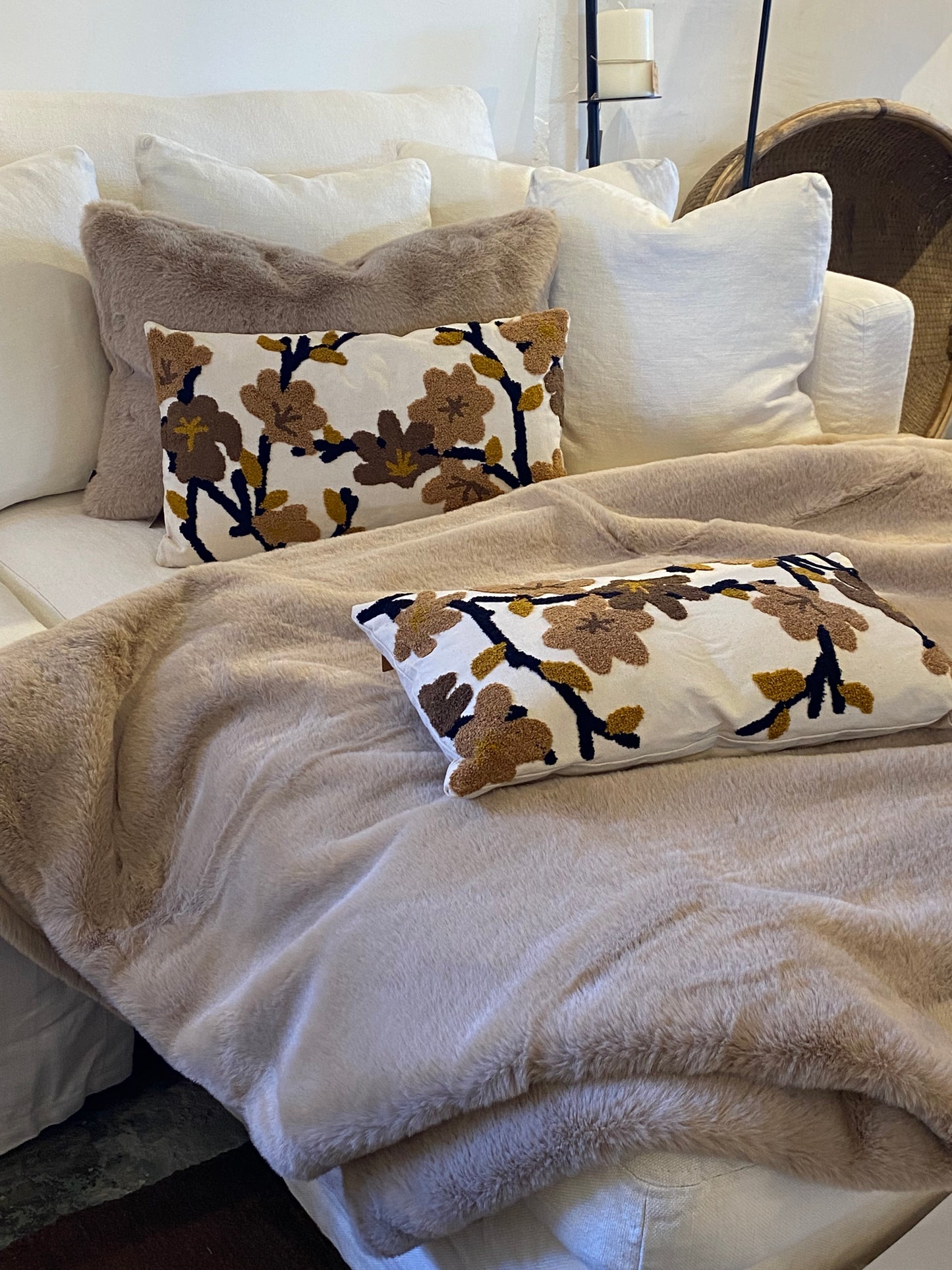 Coussin fleurs