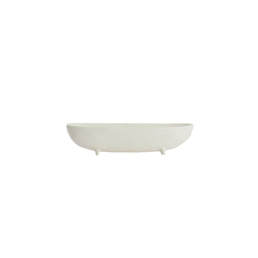 Plat sur pied blanc
