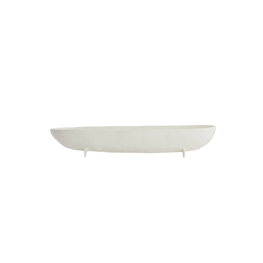 Plat sur pied blanc