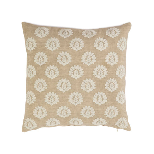 Coussin jacquard beige