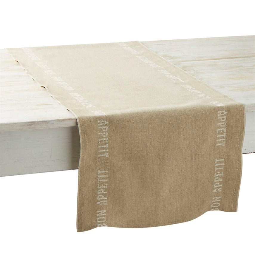Chemin de table BON APPETIT beige