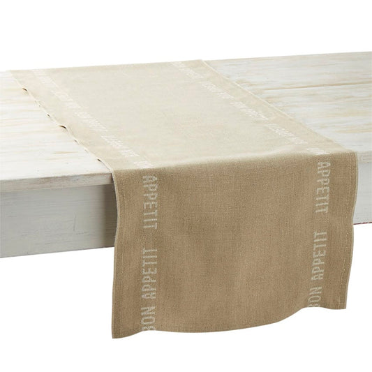 Chemin de table BON APPETIT beige