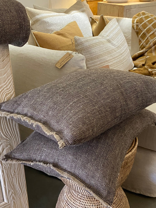 Coussin en Lin lavé tissé