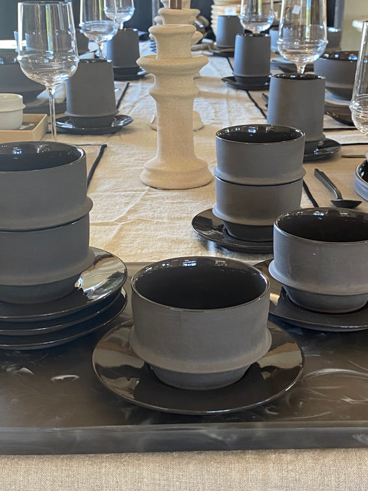 Lot de 2 tasses et sous-tasses à café Dune