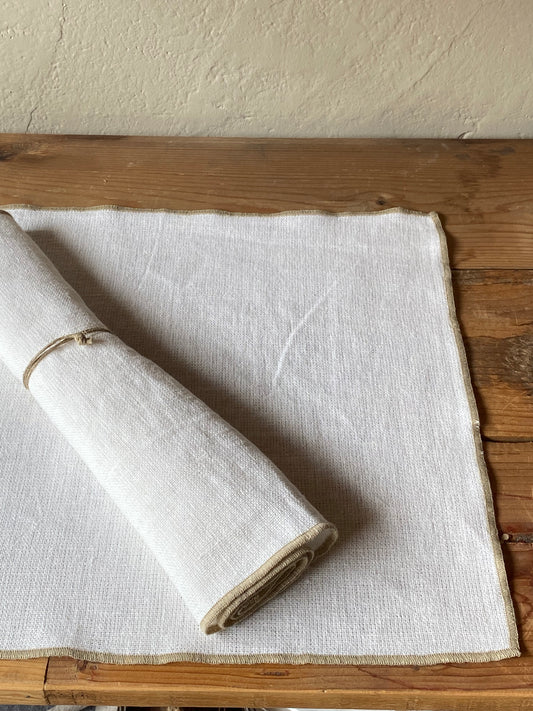 Set et serviette de table blanc