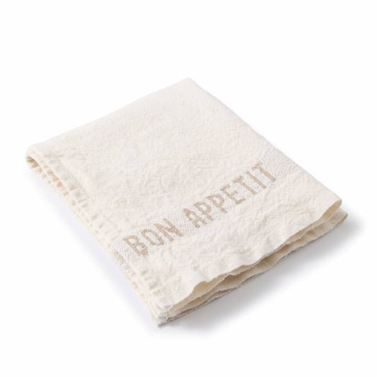 Serviette / Set de table BON APPETIT blanc